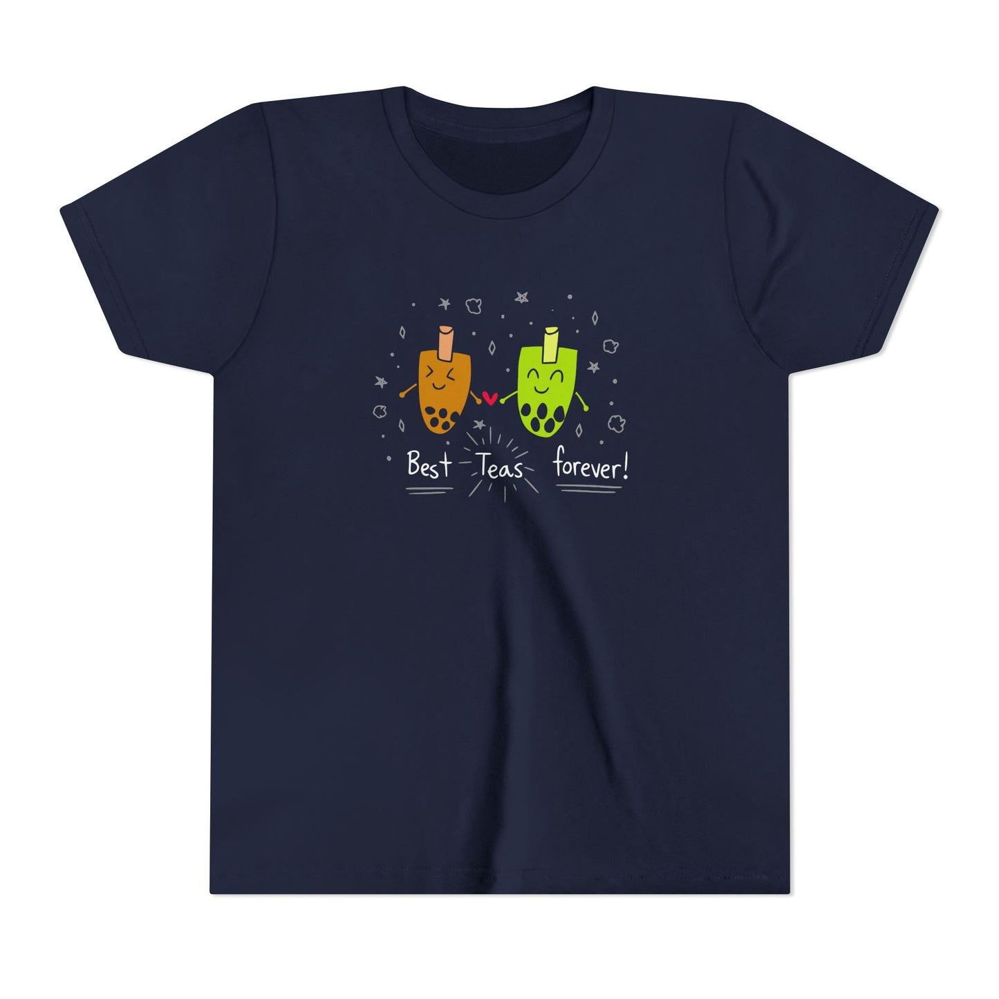 "Best Teas Forever" Youth Tee – Cute Bubble Tea Friends BFF Graphic T-Shirt