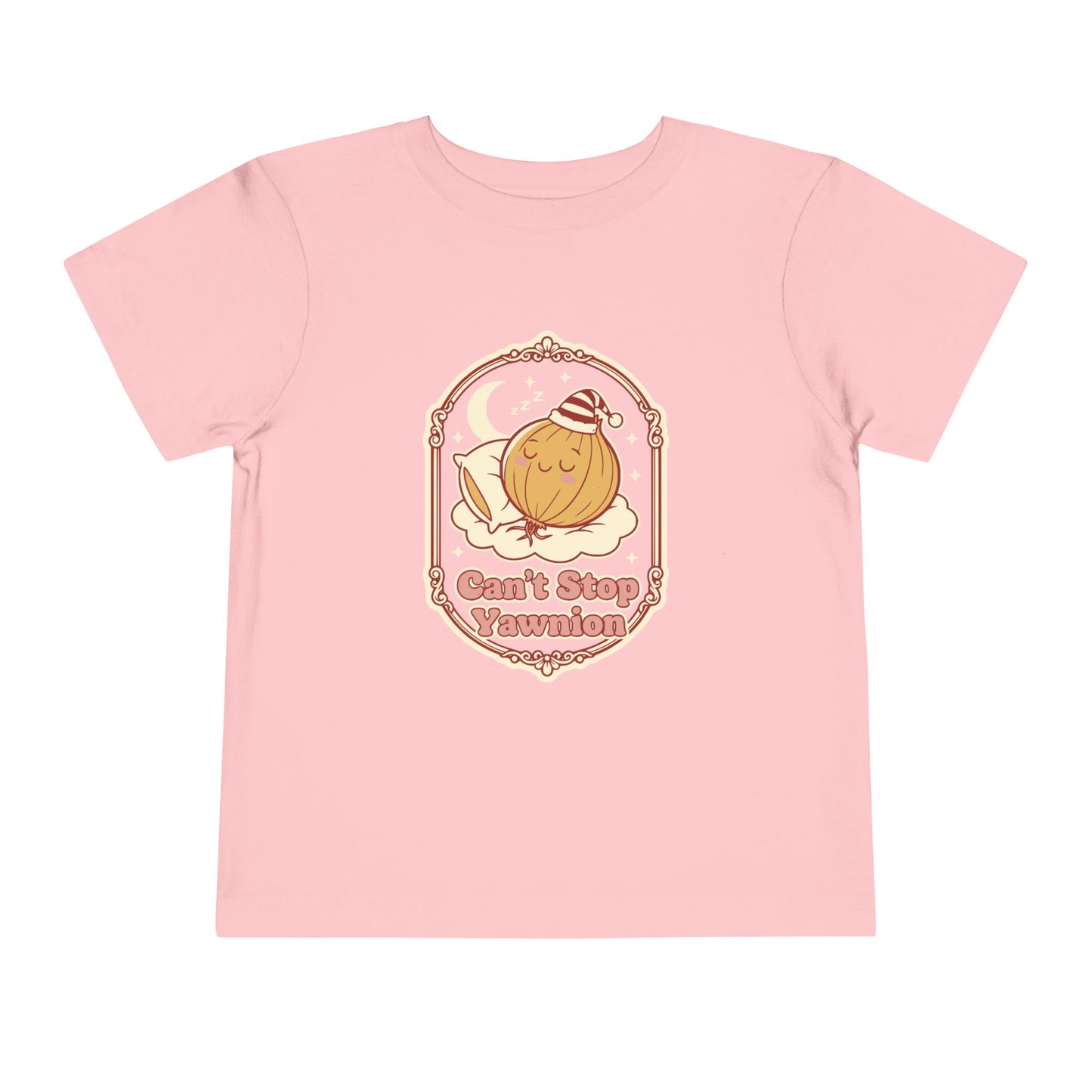 "Can't Stop Yawnion" Toddler Tee — Cute Sleeping Onion Graphic