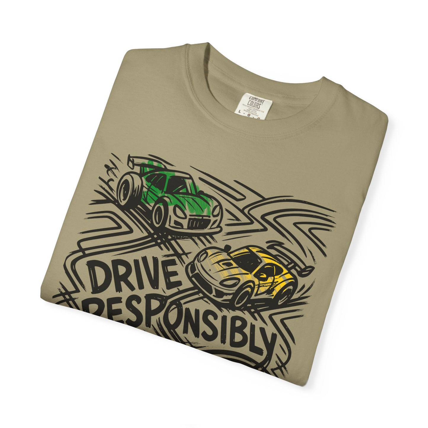 Drive Responsibly Vintage Car T-Shirt — Retro Racer Awareness Graphic Tee