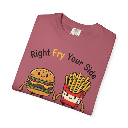 Right Fry Your Side Burger & Fries T-Shirt - Cheeseburger French Fries Retro Tee