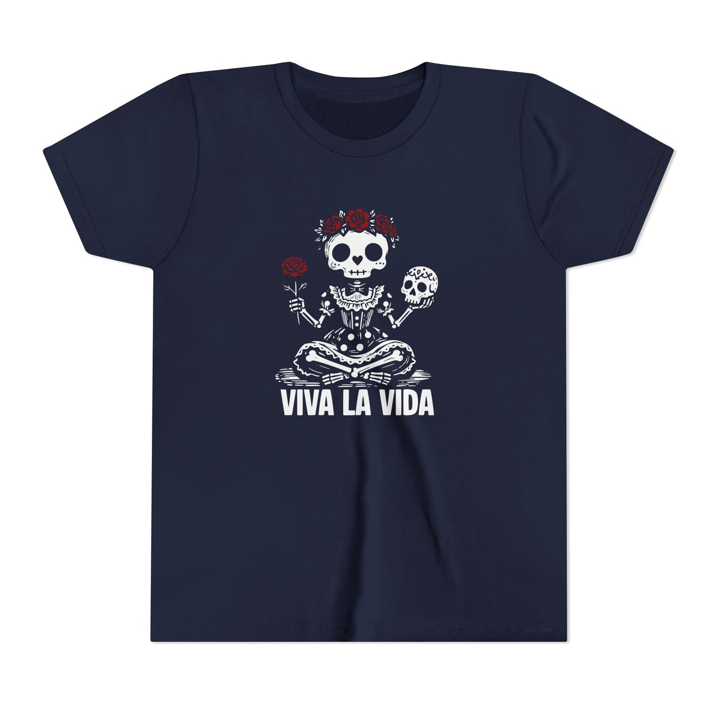 'Viva La Vida' Youth Tee - Day of the Dead Skull Girl Graphic