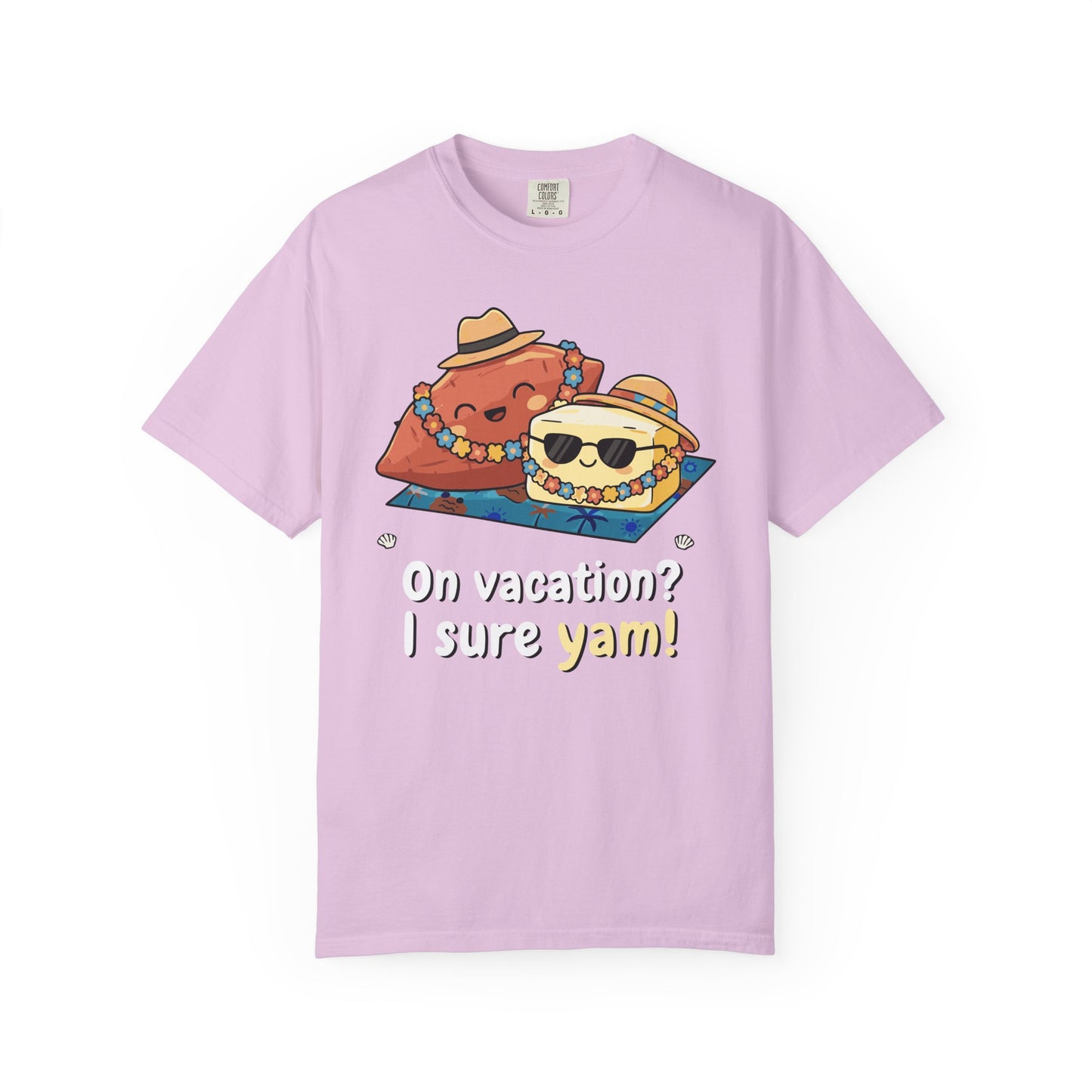 "On vacation? I sure yam!" Couples Tee — Cute Yam Butter Summer Vacation Vibes T-Shirt