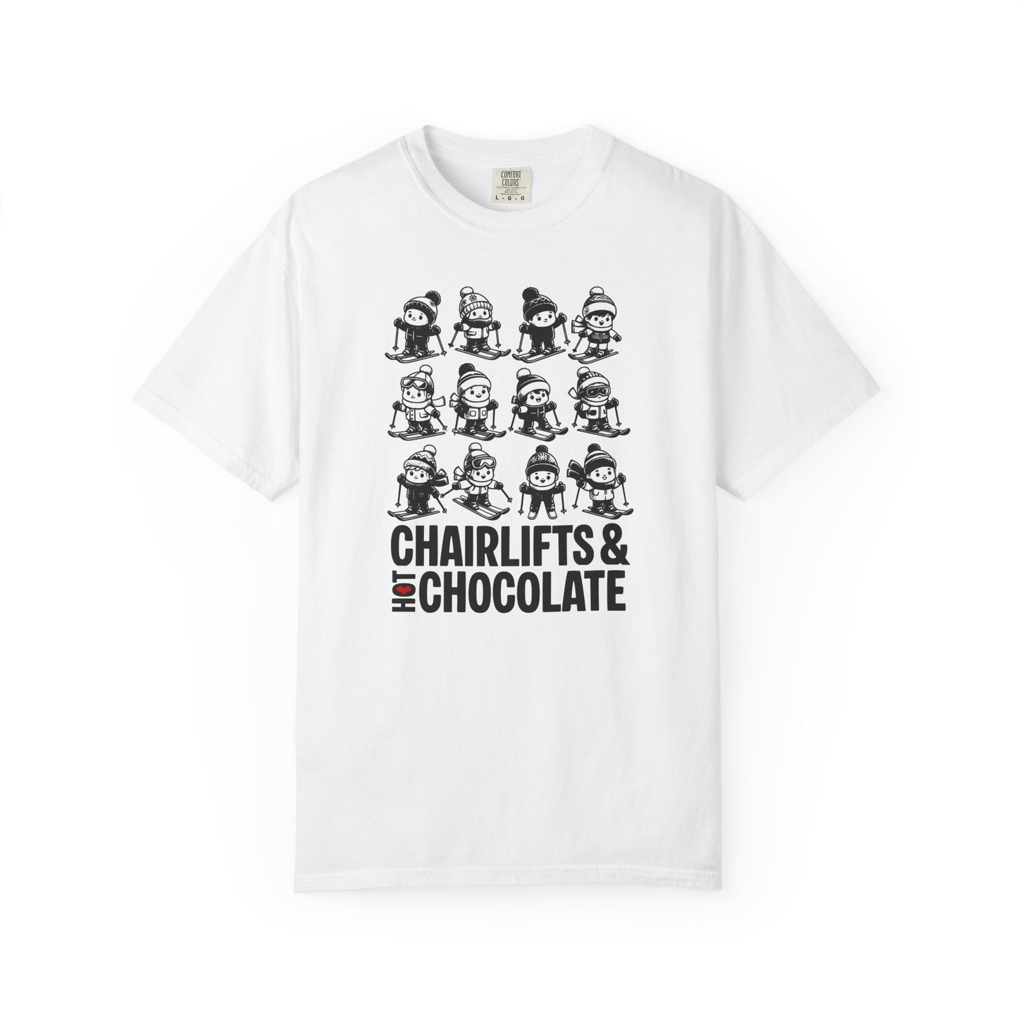 Chairlifts & Hot Chocolate T-Shirt — Cute Ski Lovers Winter Tee