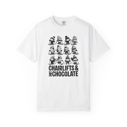 Chairlifts & Hot Chocolate T-Shirt — Cute Ski Lovers Winter Tee