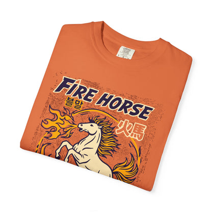 'Fire Horse' Spicy Hot Instant Ramyeon T-Shirt — Retro Lunar New Year Graphic Tee