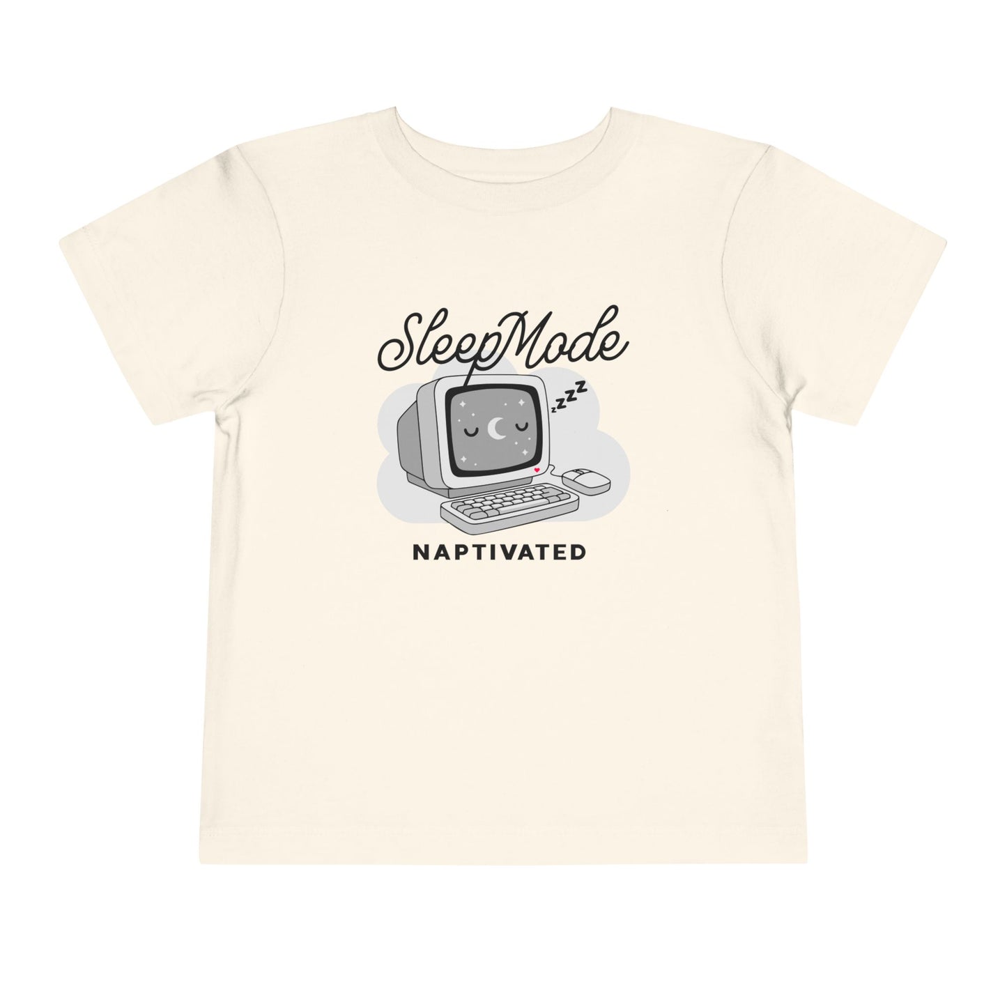 "Sleep Mode Naptivated" Toddler Tee — Cute Vintage Computer Nap T-Shirt