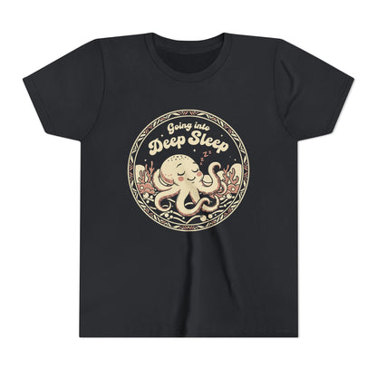 "Going Into Deep Sleep" Youth Tee — Cute Octopus Underwater Graphic Shirt