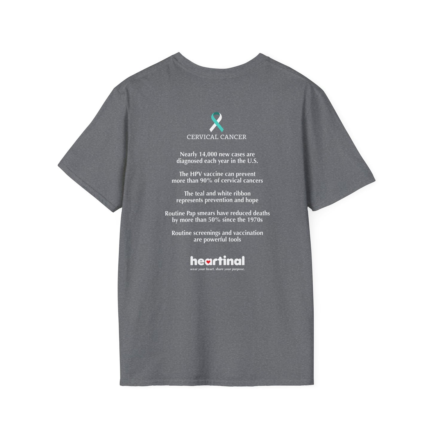 Teal White Strong - Cervical Cancer Fight Club T-Shirt