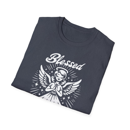 Blessed & Highly Stressed T-Shirt — Retro Angelic Graphic Tee