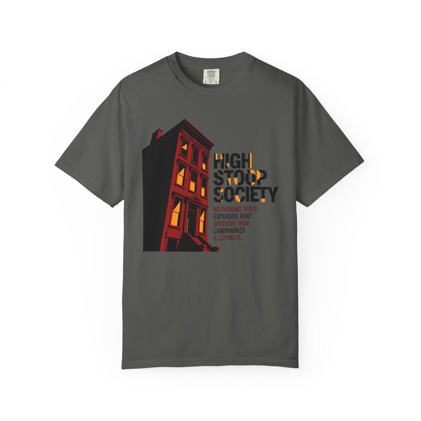 "High Stoop Society" T-Shirt — Vintage Brooklyn New York Brownstone Graphic Tee