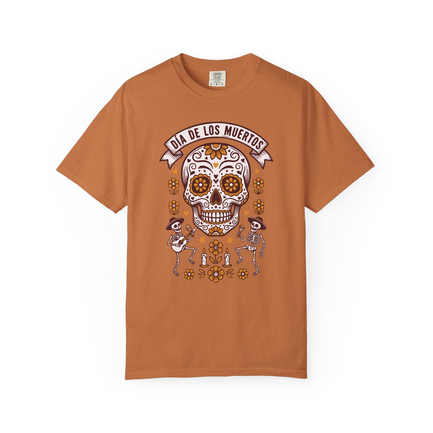 Día de los Muertos Sugar Skull T-Shirt — Floral Calavera Day of the Dead Tee