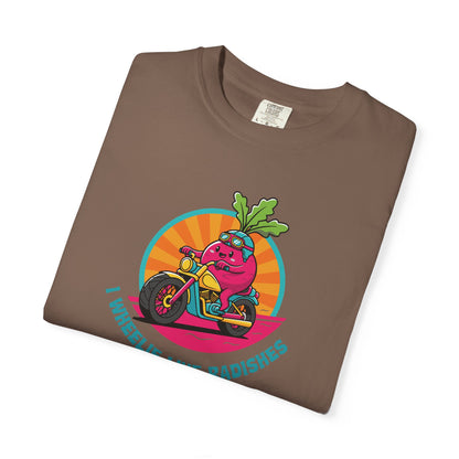 “Wheelie Like Radishes” T-Shirt —  Retro Radish Lover Vegan Cycling Graphic Tee