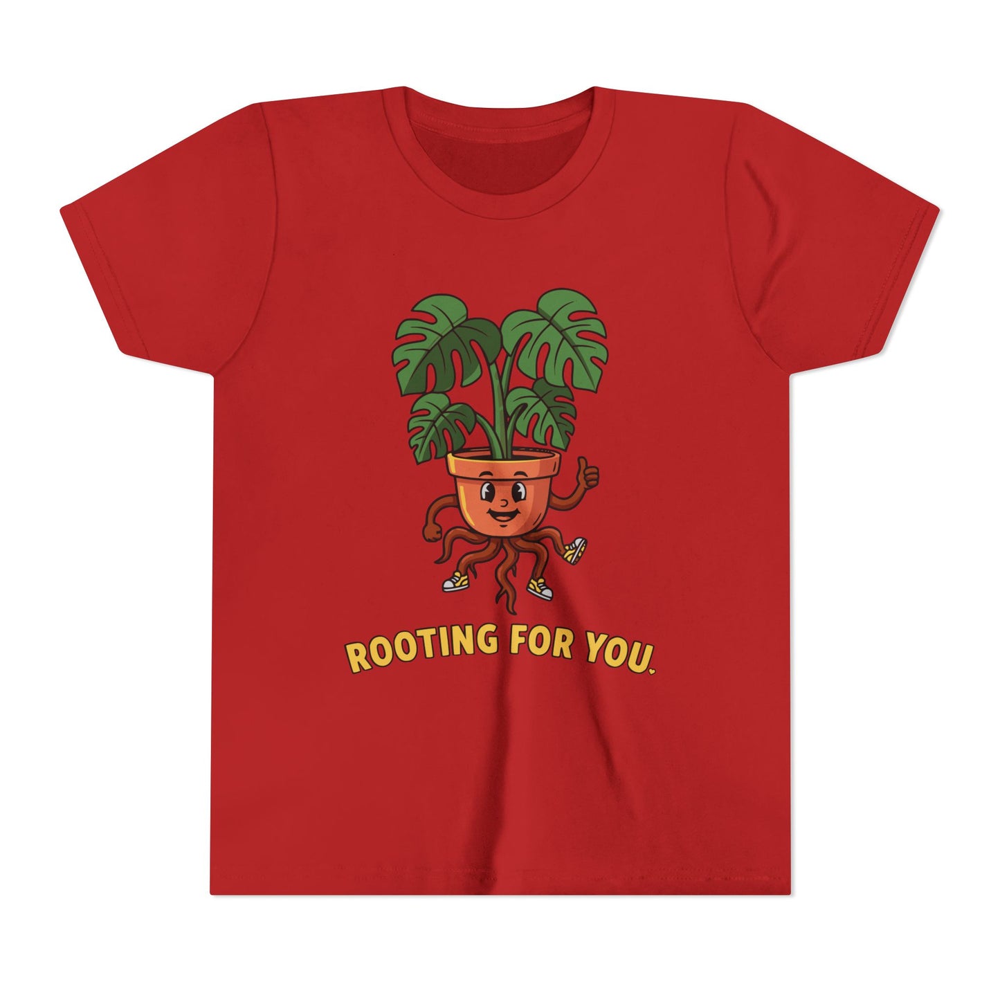 "Rooting For You" Youth Tee — Cute Plant Pot Support Graphic T-Shirt
