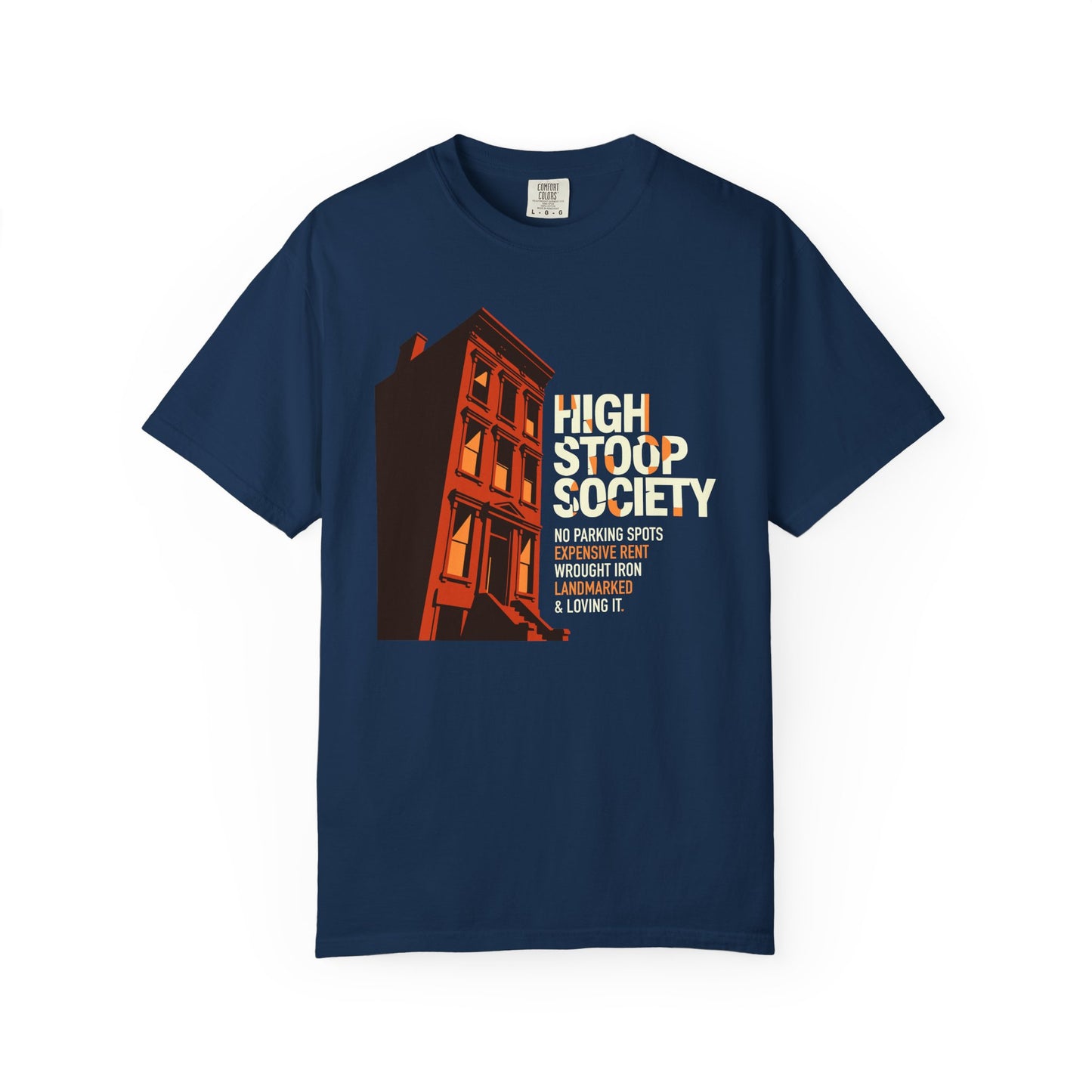 "High Stoop Society" T-Shirt — Vintage Brooklyn New York Brownstone Graphic Tee