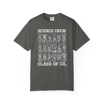 "Science Crew: Class of CO₂" T-Shirt - Cartoon Chemistry Cute Animal Tee