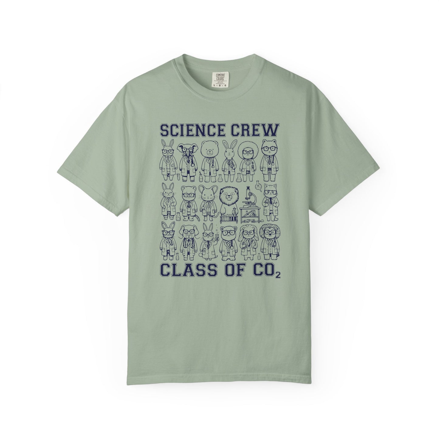 "Science Crew: Class of CO₂" T-Shirt - Cartoon Chemistry Cute Animal Tee