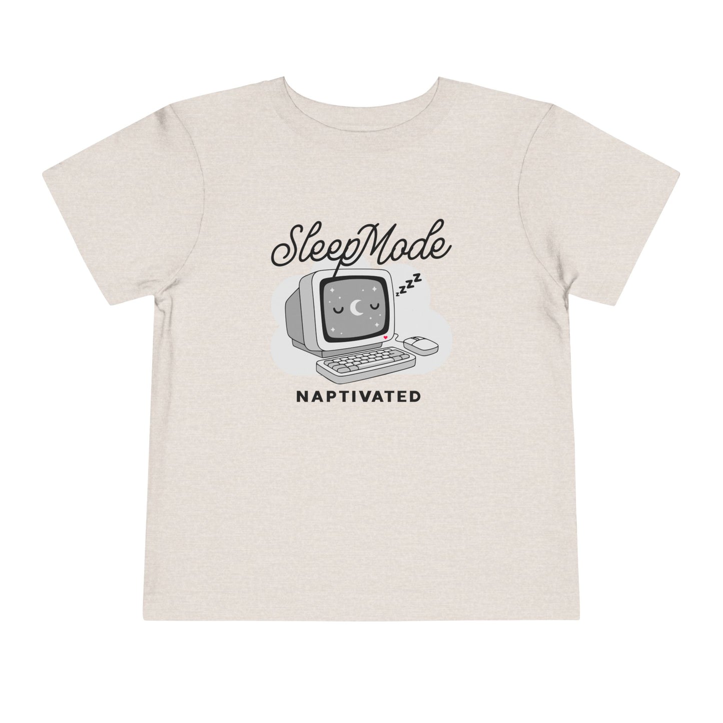 "Sleep Mode Naptivated" Toddler Tee — Cute Vintage Computer Nap T-Shirt