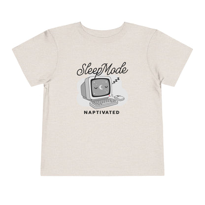 "Sleep Mode Naptivated" Toddler Tee — Cute Vintage Computer Nap T-Shirt