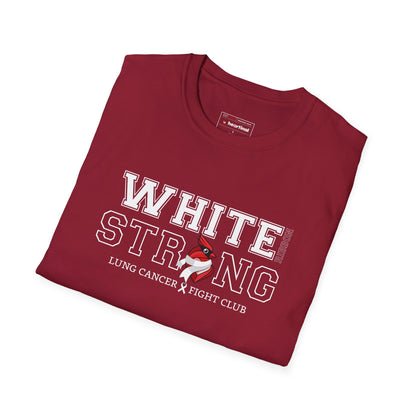 White Ribbon Strong T-Shirt — Lung Cancer Fight Club Awareness Tee
