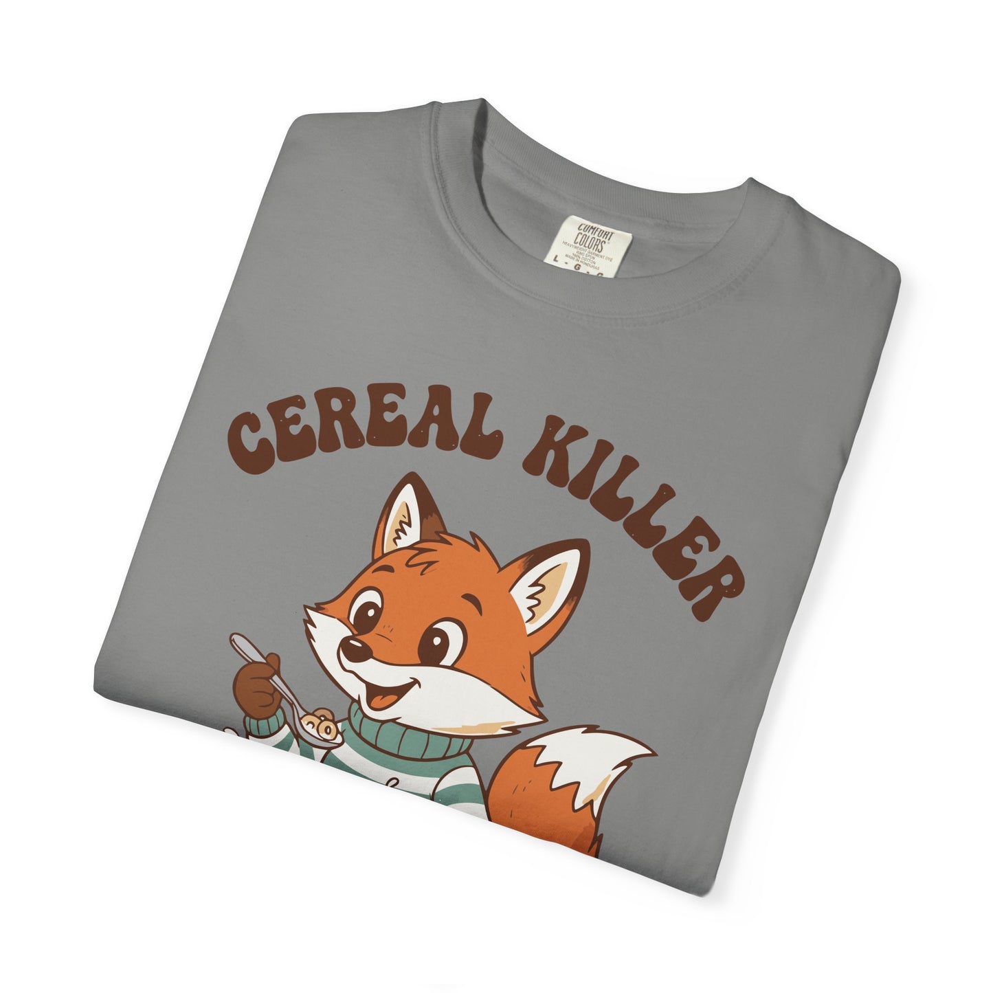 "Cereal Killer" T-Shirt — Cute Fox Eating Cereal Graphic Tee