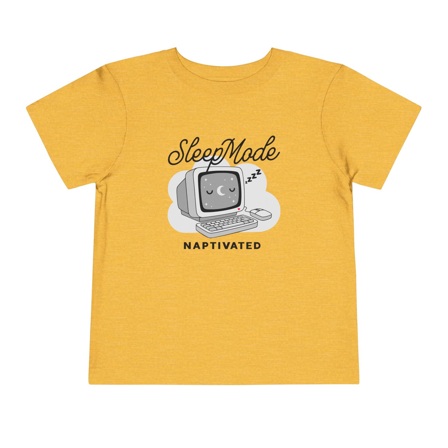 "Sleep Mode Naptivated" Toddler Tee — Cute Vintage Computer Nap T-Shirt