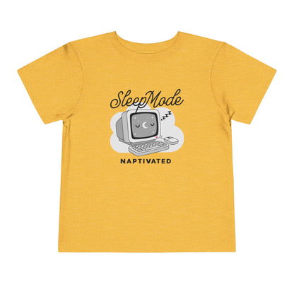 "Sleep Mode Naptivated" Toddler Tee — Cute Vintage Computer Nap T-Shirt