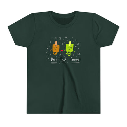 "Best Teas Forever" Youth Tee – Cute Bubble Tea Friends BFF Graphic T-Shirt