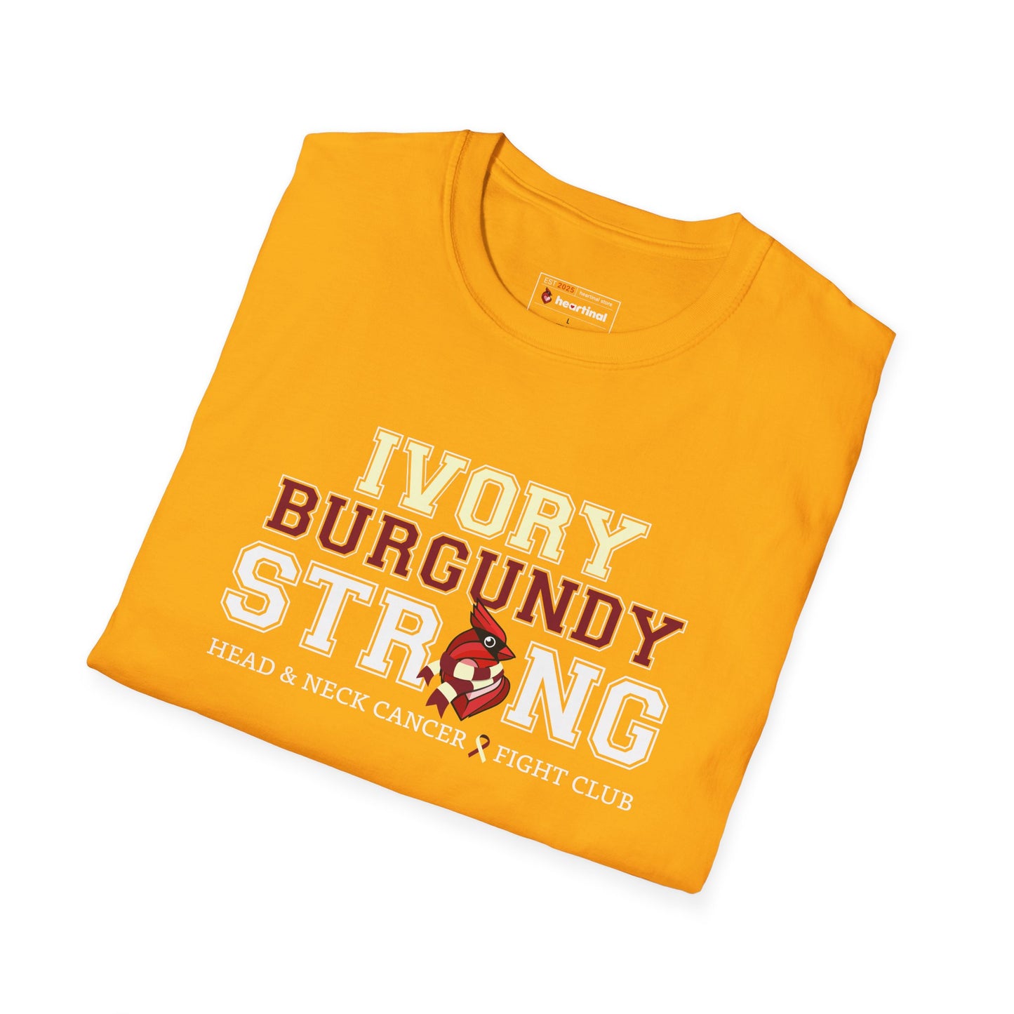 Ivory Burgundy Strong T-Shirt — Head & Neck Cancer Fight Club Awareness Tee
