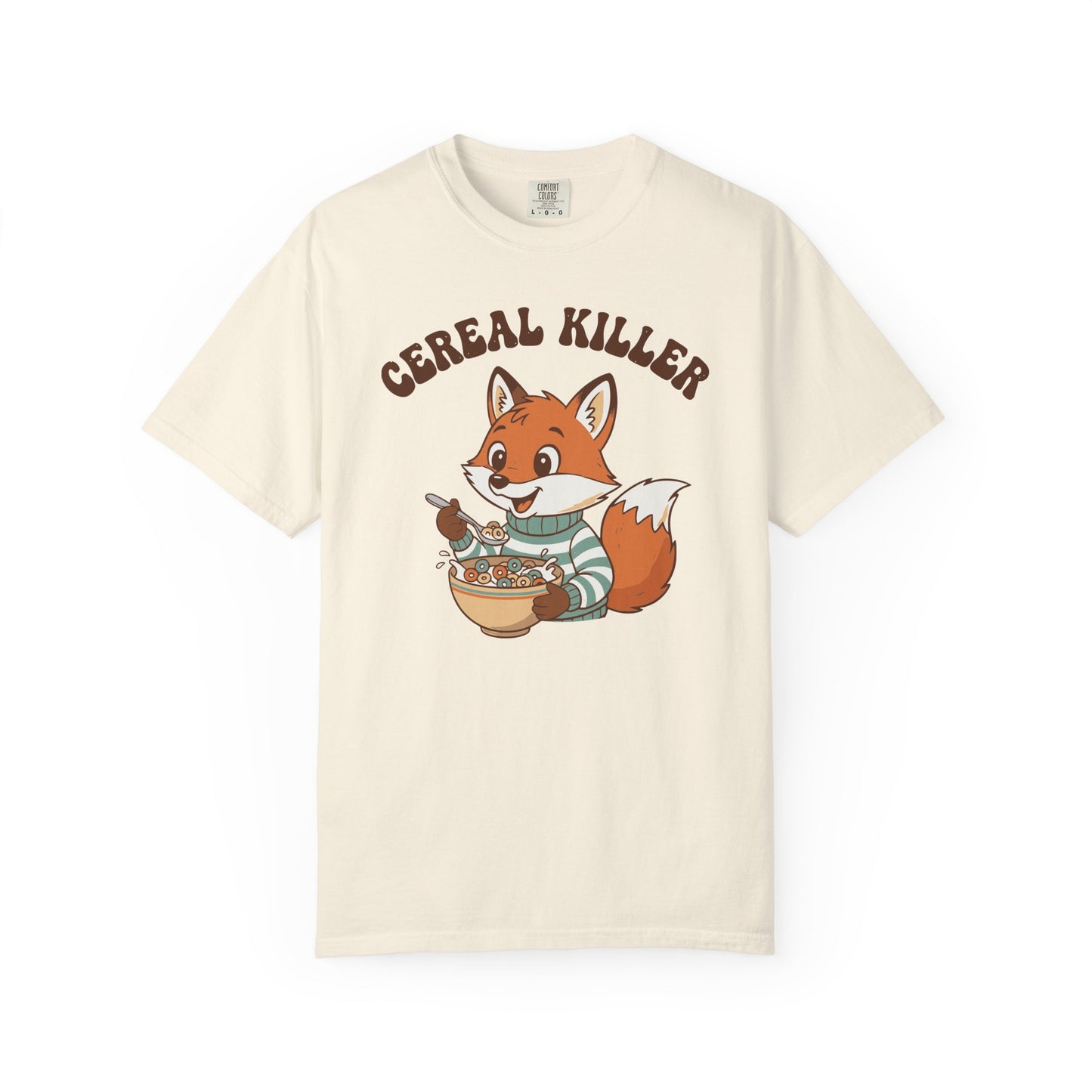 "Cereal Killer" T-Shirt — Cute Fox Eating Cereal Graphic Tee