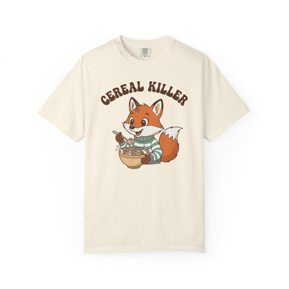 "Cereal Killer" T-Shirt — Cute Fox Eating Cereal Graphic Tee