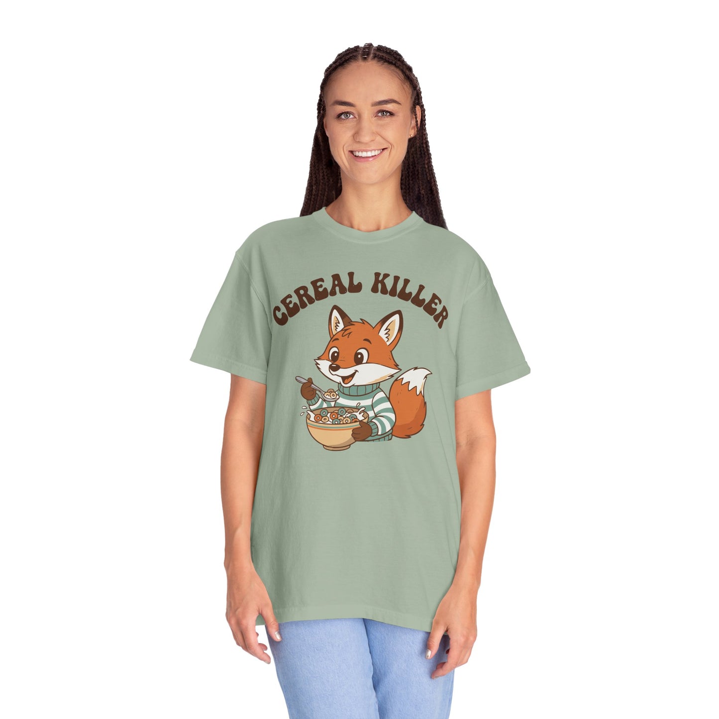 "Cereal Killer" T-Shirt — Cute Fox Eating Cereal Graphic Tee