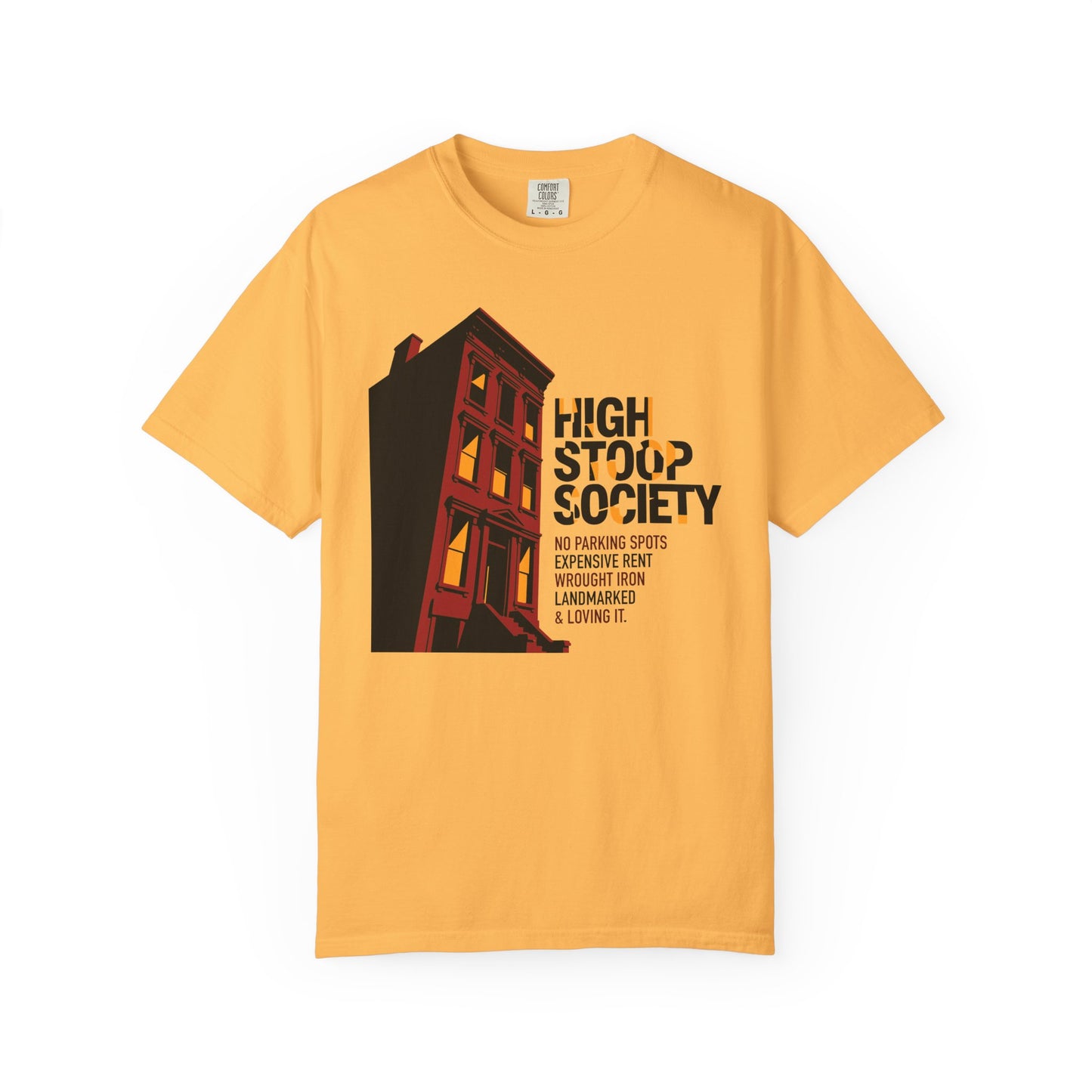 "High Stoop Society" T-Shirt — Vintage Brooklyn New York Brownstone Graphic Tee