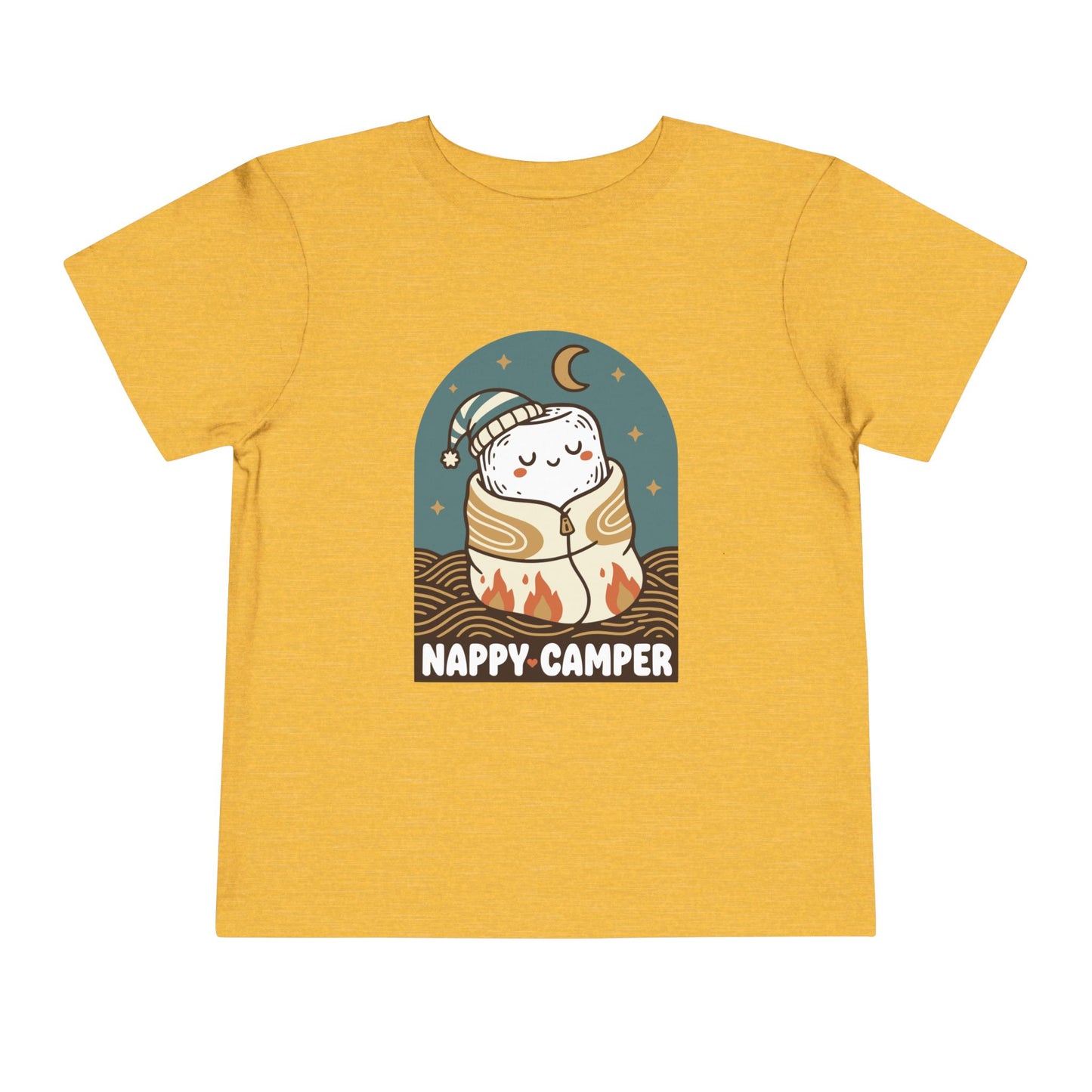 "Nappy Camper" Toddler Tee — Cute Sleeping Camper Graphic Shirt