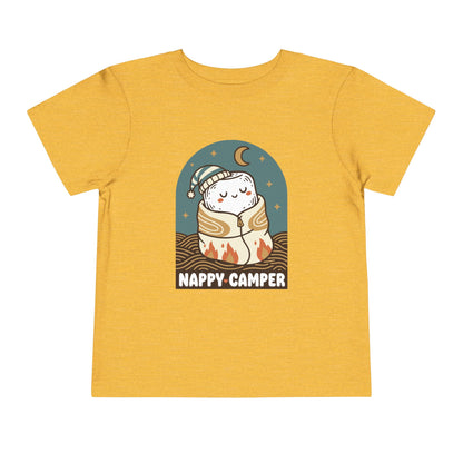 "Nappy Camper" Toddler Tee — Cute Sleeping Camper Graphic Shirt