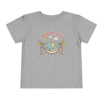 "Dream Big" Toddler Tee — Elephant Hammock Sleeping Graphic