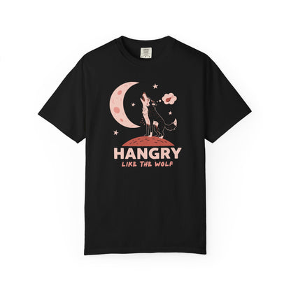 Hangry Like the Wolf T-Shirt — Cute Howling Wolf Graphic Tee