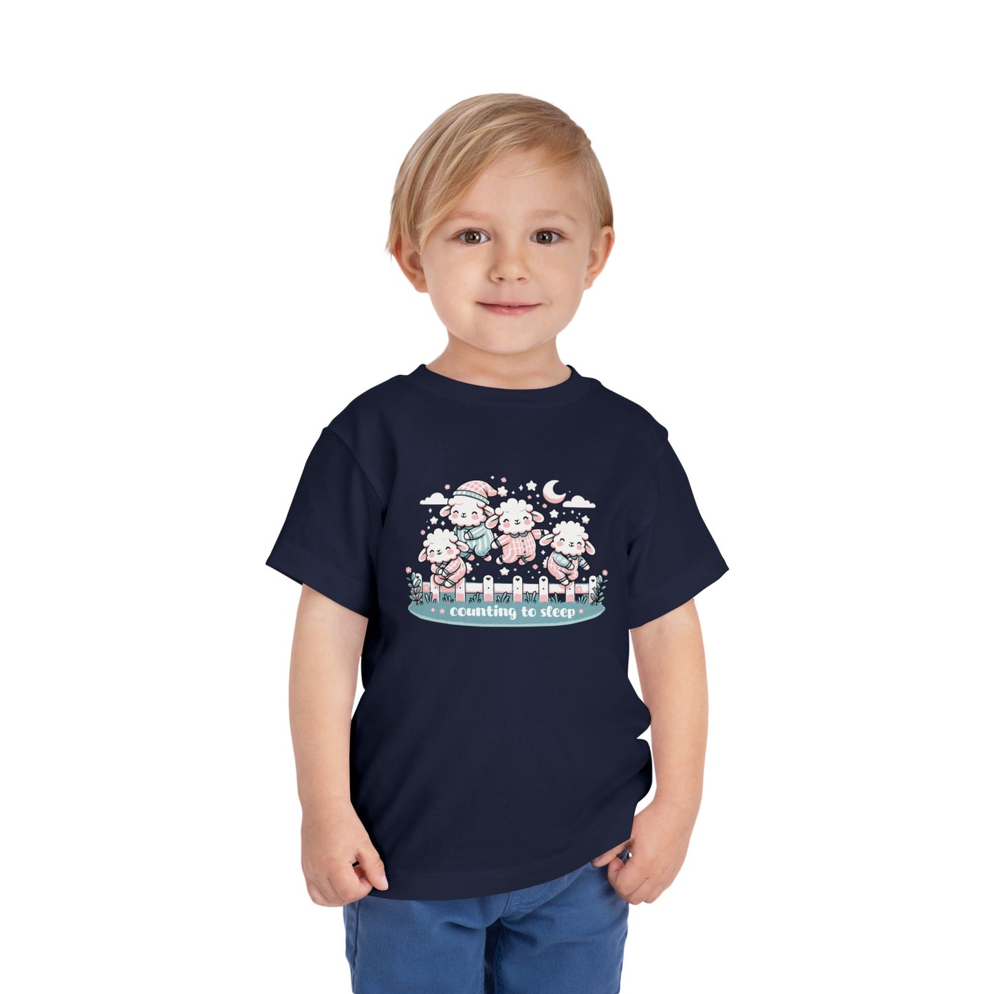 "Counting to Sleep" Toddler Tee — Cute Sleepy Sheep Bedtime Shirt