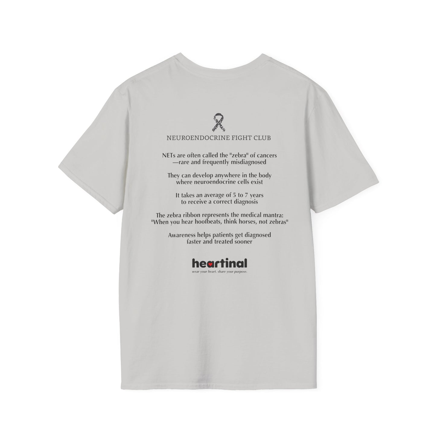 Zebra Strong T-Shirt — Neuroendocrine Cancer Fight Club Awareness Support Tee