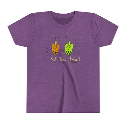 "Best Teas Forever" Youth Tee – Cute Bubble Tea Friends BFF Graphic T-Shirt