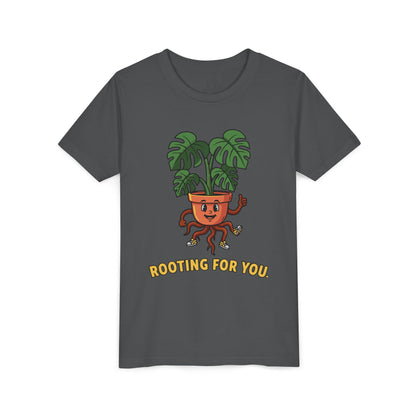 "Rooting For You" Youth Tee — Cute Plant Pot Support Graphic T-Shirt