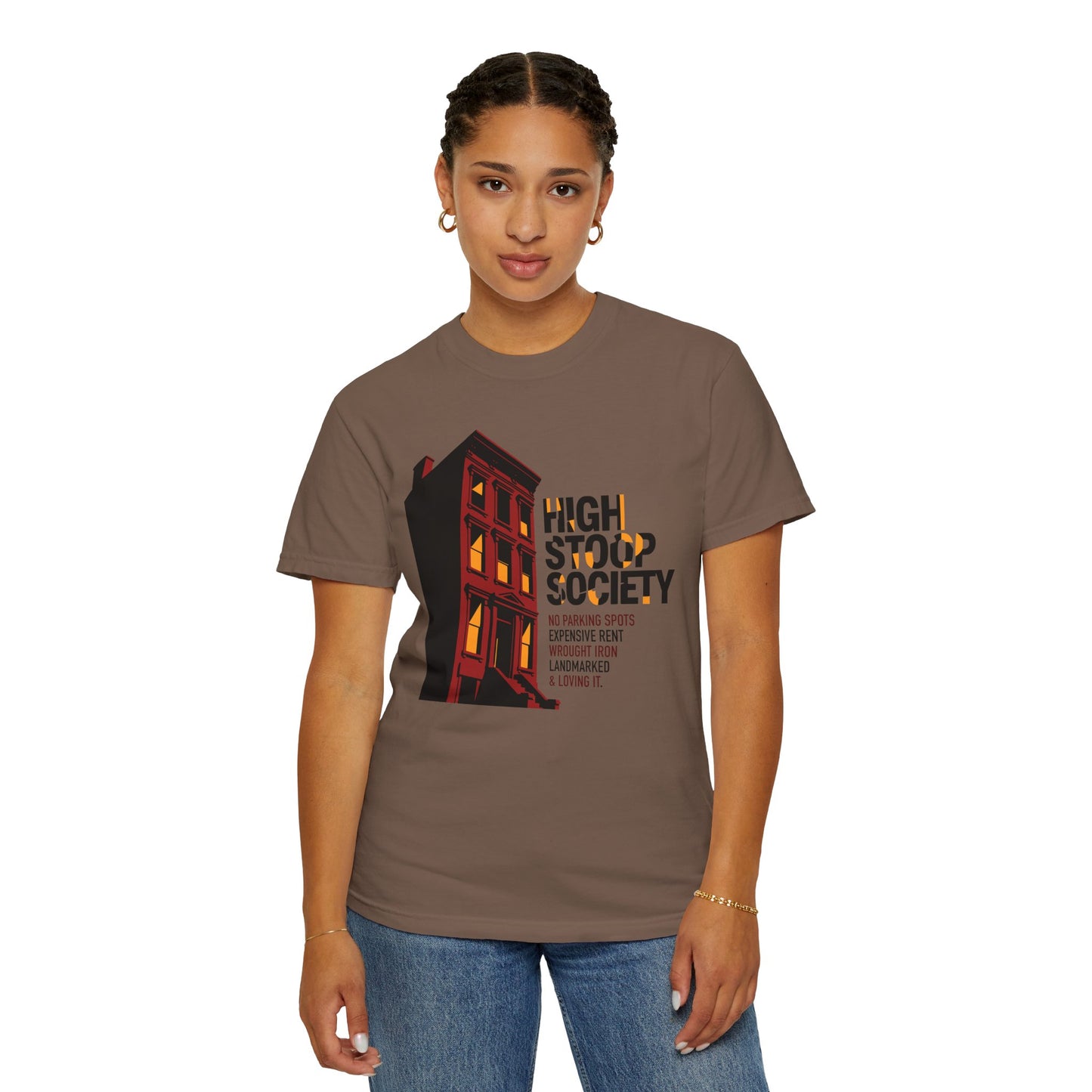 "High Stoop Society" T-Shirt — Vintage Brooklyn New York Brownstone Graphic Tee