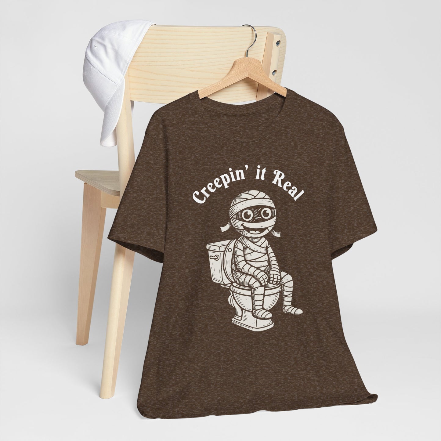 "Creepin' It Real" Vintage Tee - Funny Mummy on a Potty T-Shirt