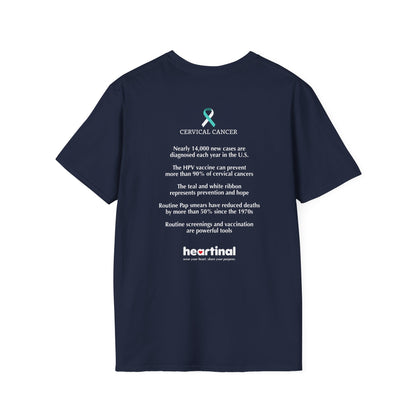 Teal White Strong - Cervical Cancer Fight Club T-Shirt