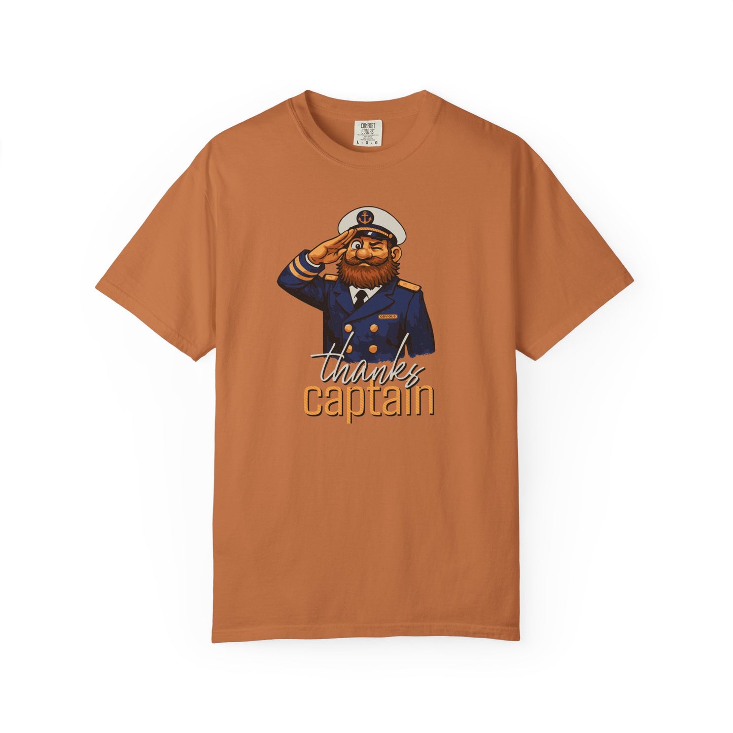 Captain Obvious Salute T-Shirt — "Thanks, Captain" Nautical Crew Tee