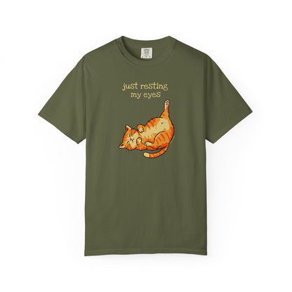 "Just Resting My Eyes" T-Shirt — Awkward Cat Nap Graphic Tee