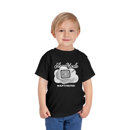 "Sleep Mode Naptivated" Toddler Tee — Cute Vintage Computer Nap T-Shirt
