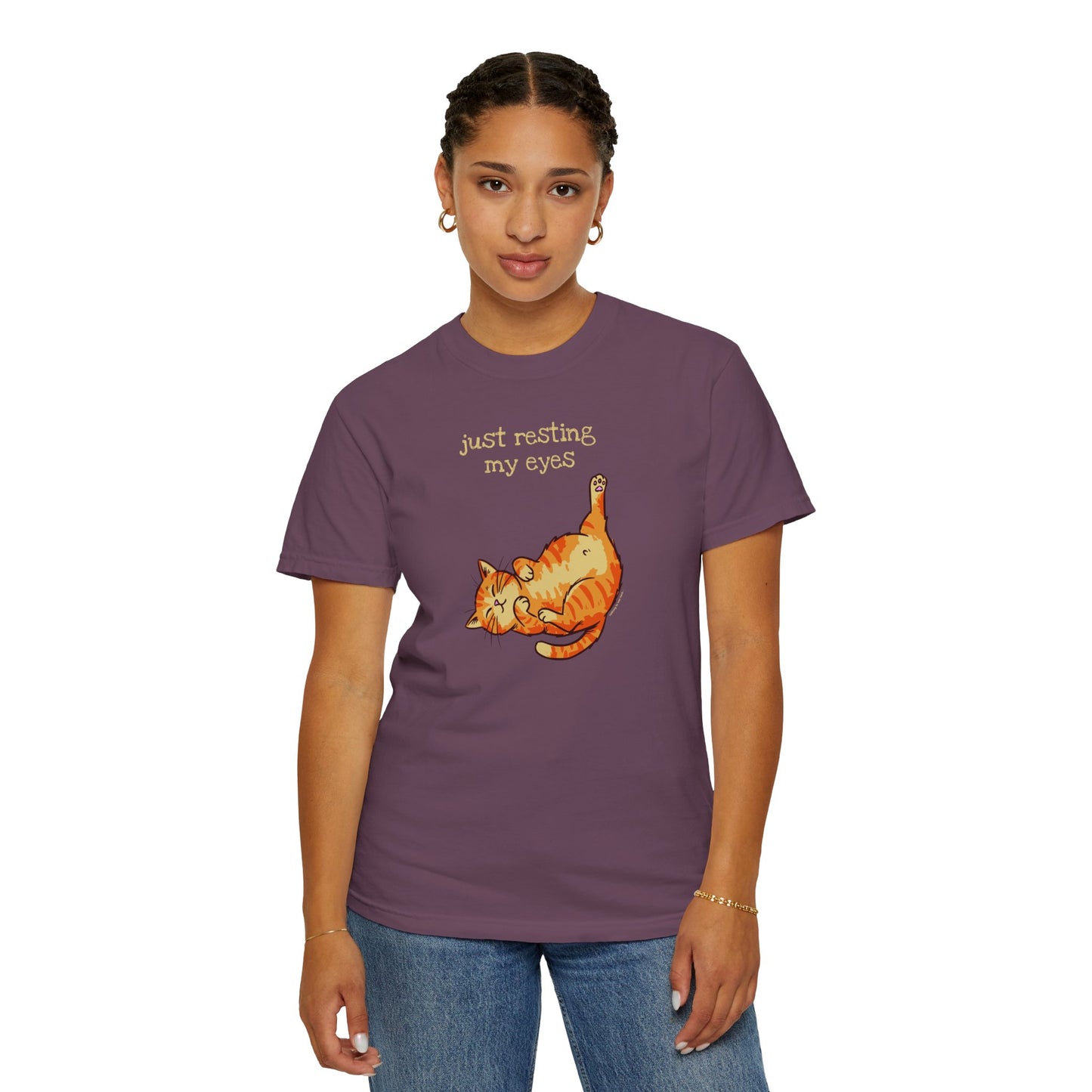 "Just Resting My Eyes" T-Shirt — Awkward Cat Nap Graphic Tee