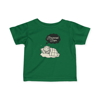 "Powered by Naps" Infant Tee — Cute Sleeping Recharging Baby Robot Android Graphic