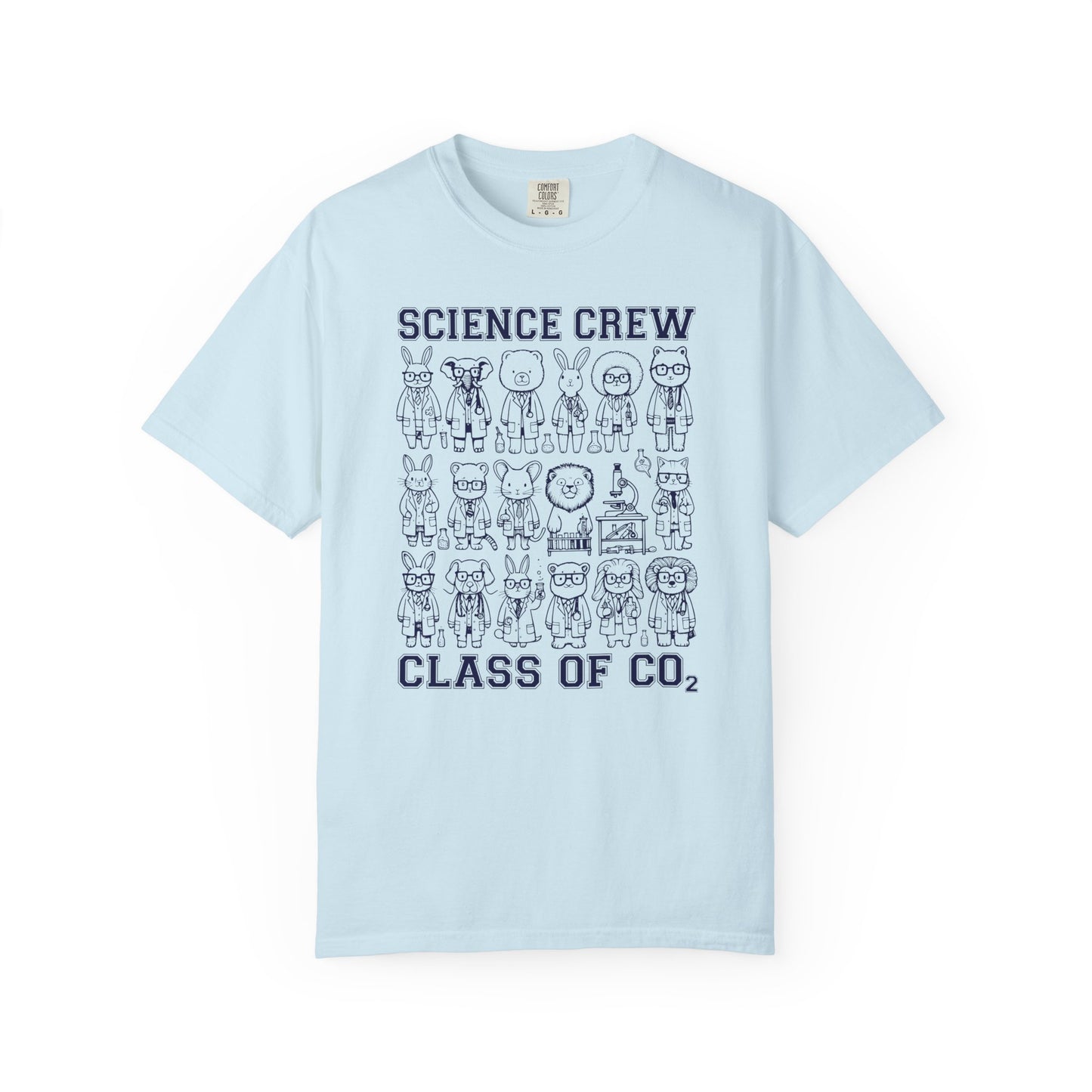 "Science Crew: Class of CO₂" T-Shirt - Cartoon Chemistry Cute Animal Tee