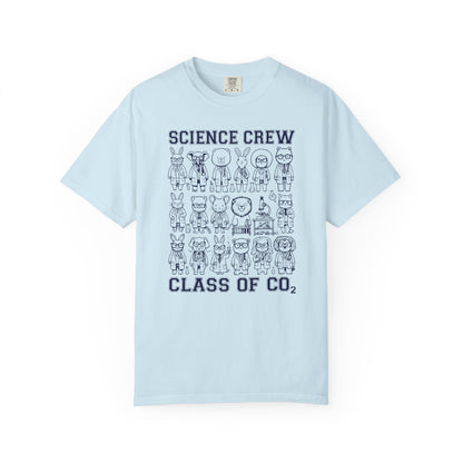 "Science Crew: Class of CO₂" T-Shirt - Cartoon Chemistry Cute Animal Tee